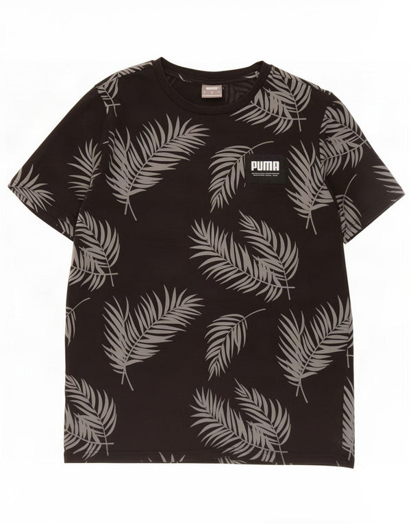T-shirt grafica da uomo Puma Top in cotone floreale nero medio
