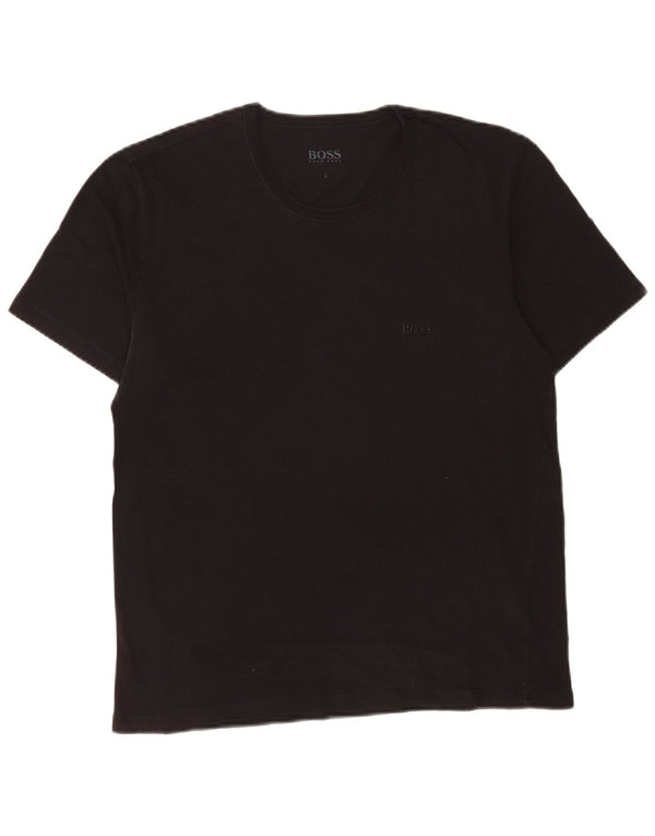 T-shirt da uomo Hugo Boss Top grande in cotone nero