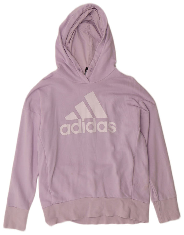 Maglione con cappuccio oversize grafico da donna Adidas UK 8/10 piccolo cotone viola