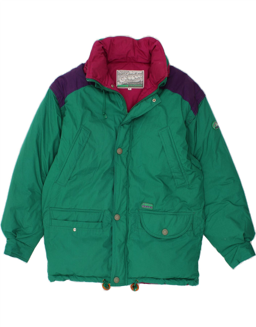 DIADORA Giacca imbottita da uomo UK 38 Poliestere color block verde medio