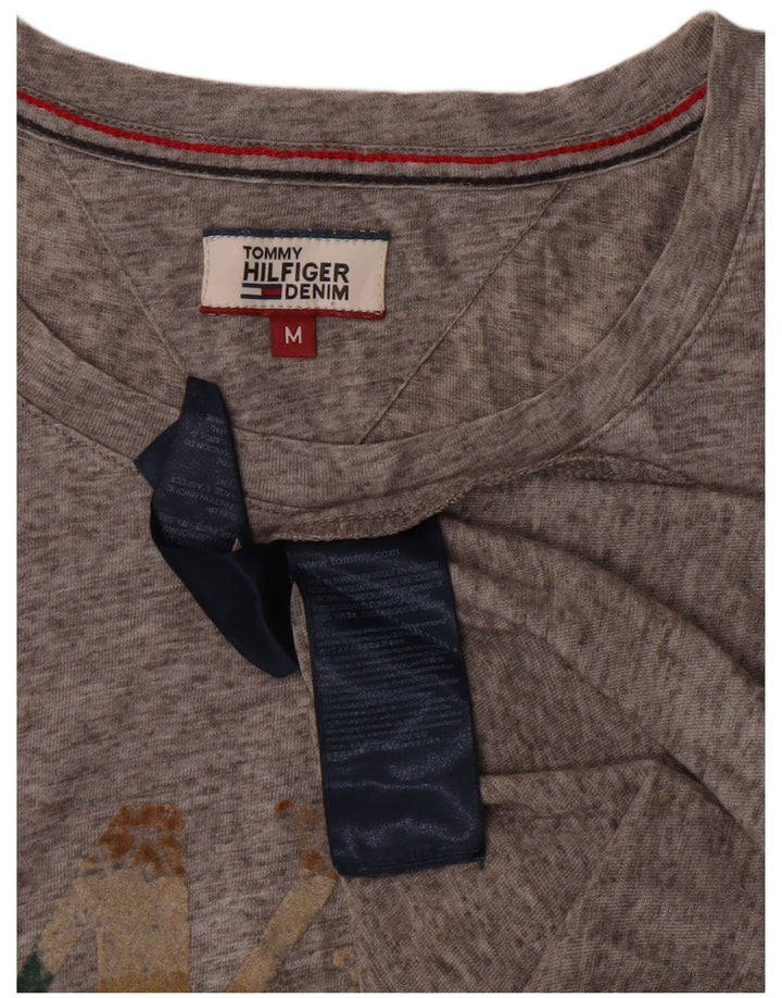 T-shirt grafica da donna Tommy Hilfiger Top UK 12 Poliestere grigio medio