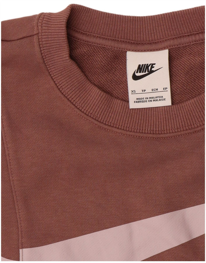 NIKE Mens Loose Fit Graphic Sweatshirt Jumper XS Brown