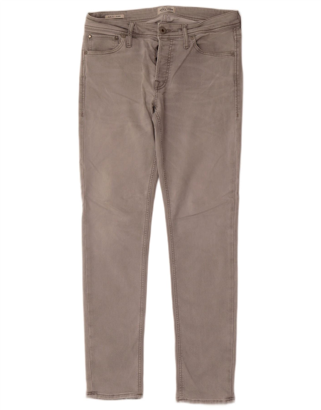 Jack & Jones Uomo GLENN Slim Jeans W33 L32 Cotone Grigio