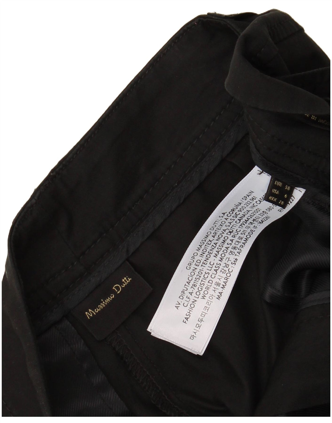 Pantaloni chino larghi da donna MASSIMO DUTTI EU 38 Small W28 L26 Nero