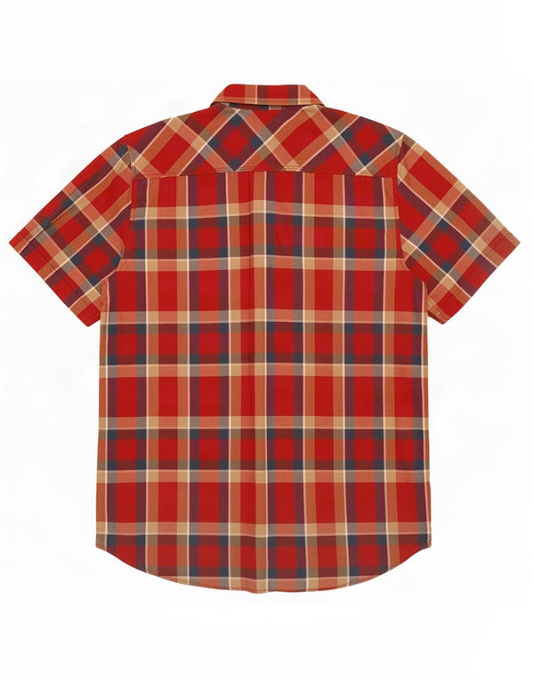 Camicia a maniche corte da uomo Vans in cotone a quadri rossi medi