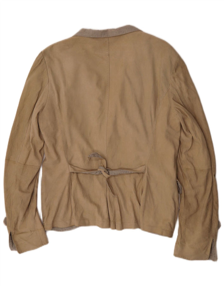 Giacca blazer da donna a 1 bottone Brunello Cucinelli UK 12 Beige medio classico