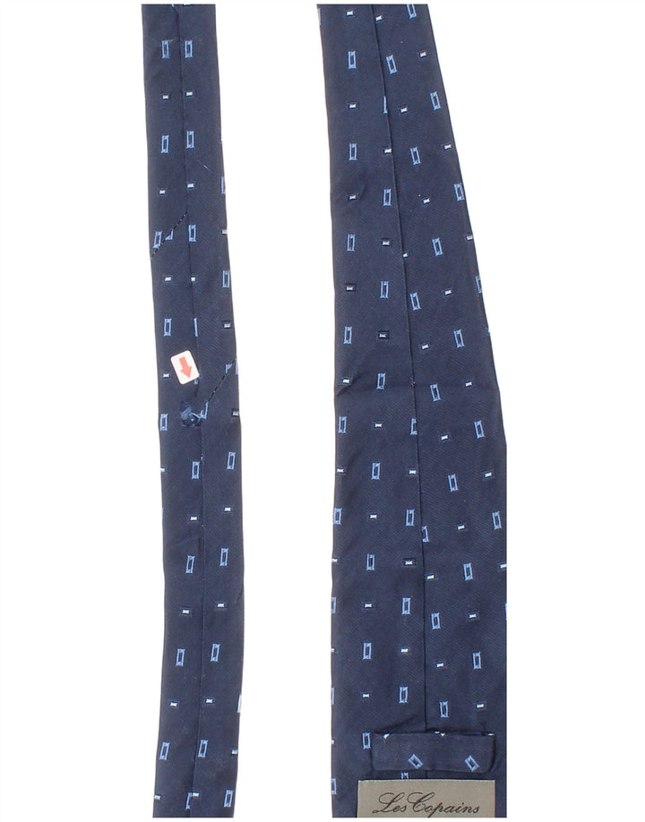 Cravatta Uomo Les Copains Taglia Unica Blu Seta Geometrica