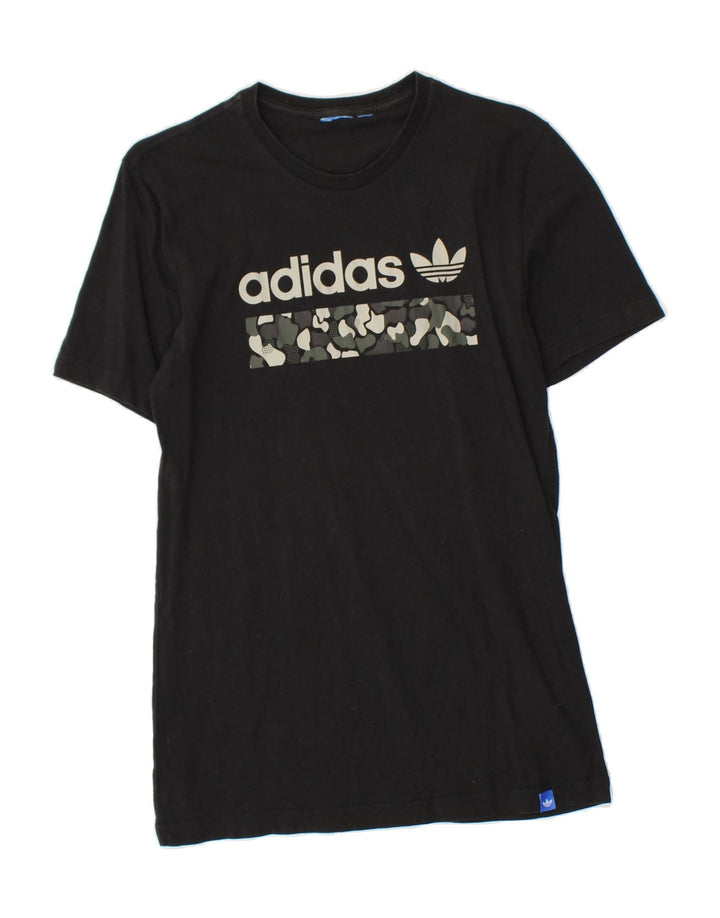 ADIDAS Mens Graphic T-Shirt Top Small Black Cotton Vintage Adidas and Second-Hand Adidas from Messina Hembry 