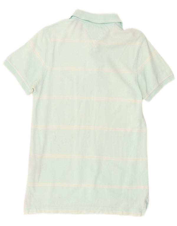 Tommy Hilfiger Mens Slim Fit Polo Shirt Small Blue Striped Cotton