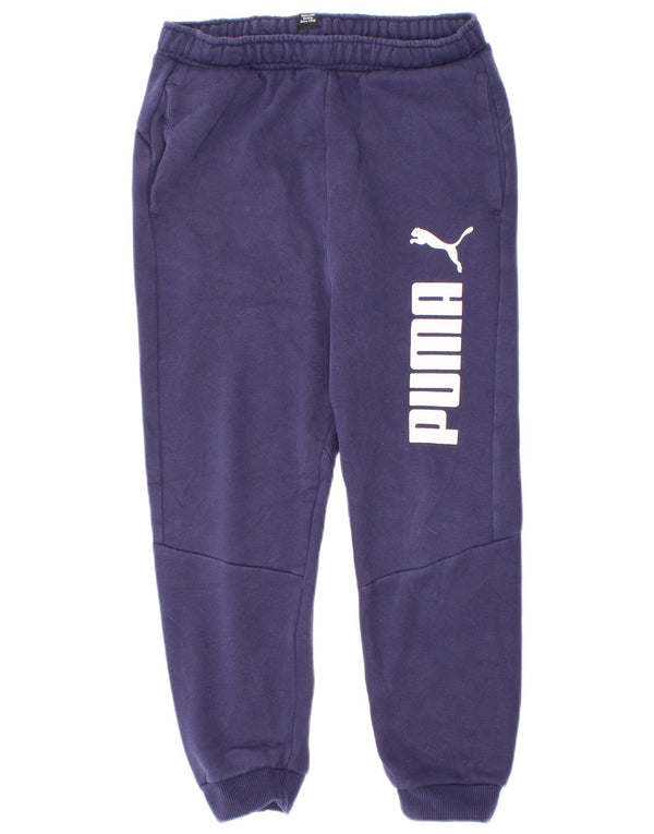 Pantaloni da tuta grafica da ragazzo Puma Joggers 7-8 anni in cotone blu navy
