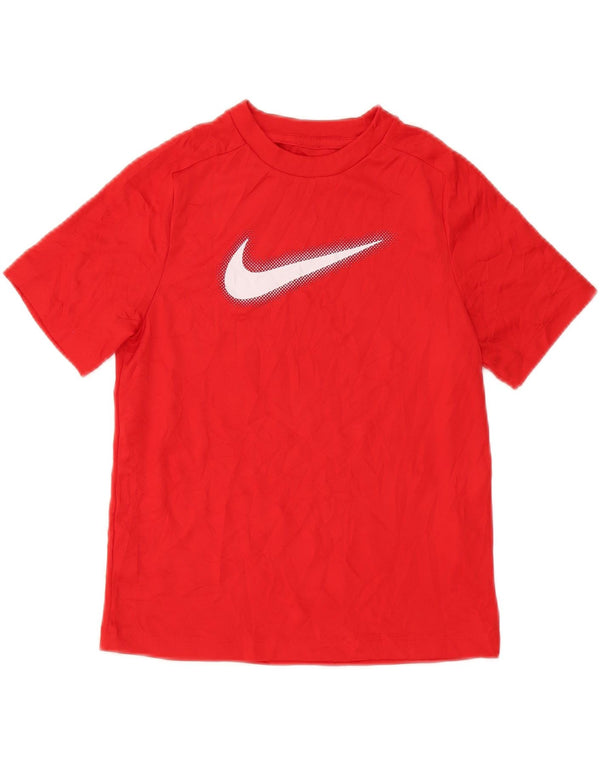 T-shirt grafica Nike da ragazzo Dri Fit Top 10-11 anni poliestere rosso medio