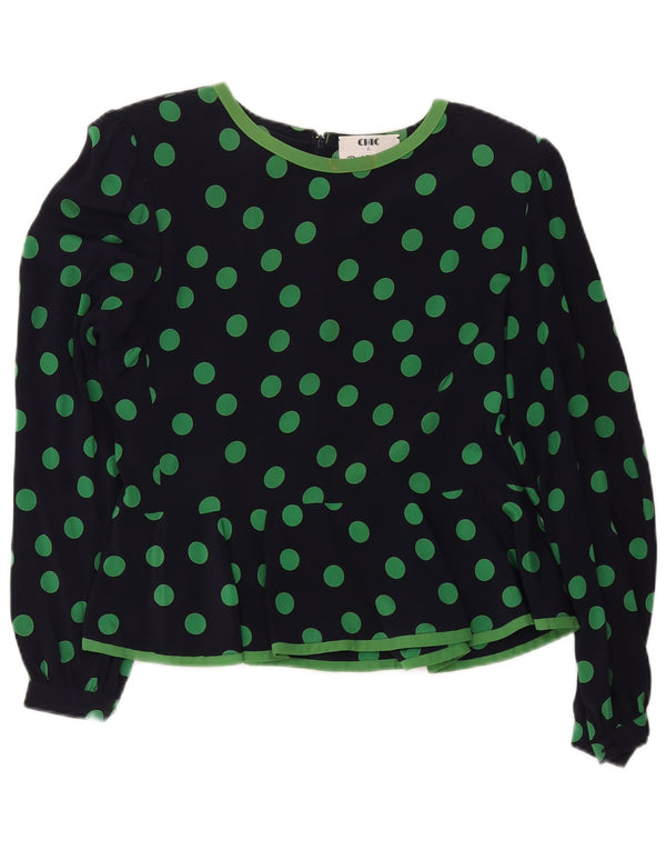 Camicetta Donna Manica Lunga Renato Balestra IT 48 XL Blu Navy Pois