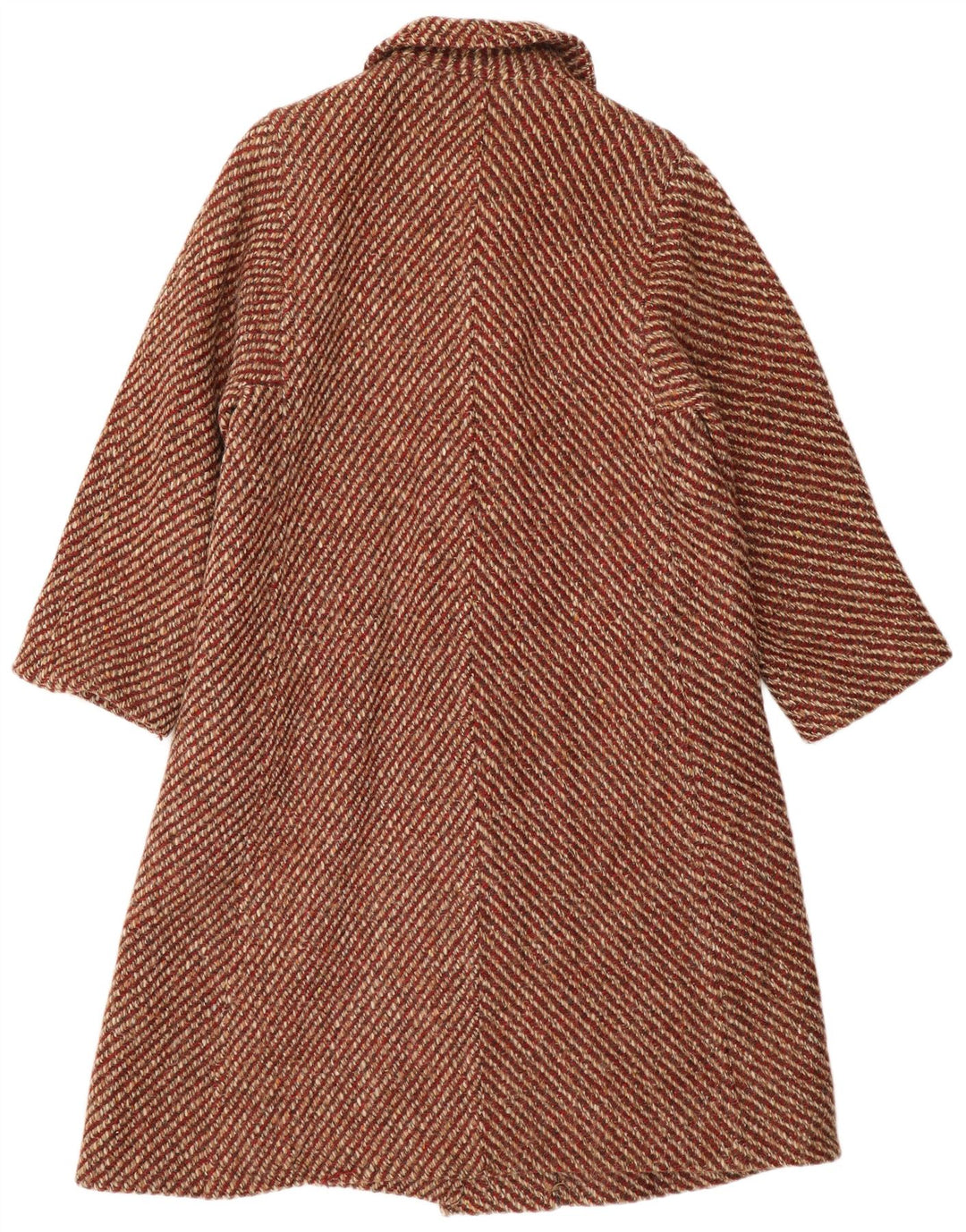 Soprabito da donna AQUASCUTUM UK 12 Classico in lana vergine screziata rossa media