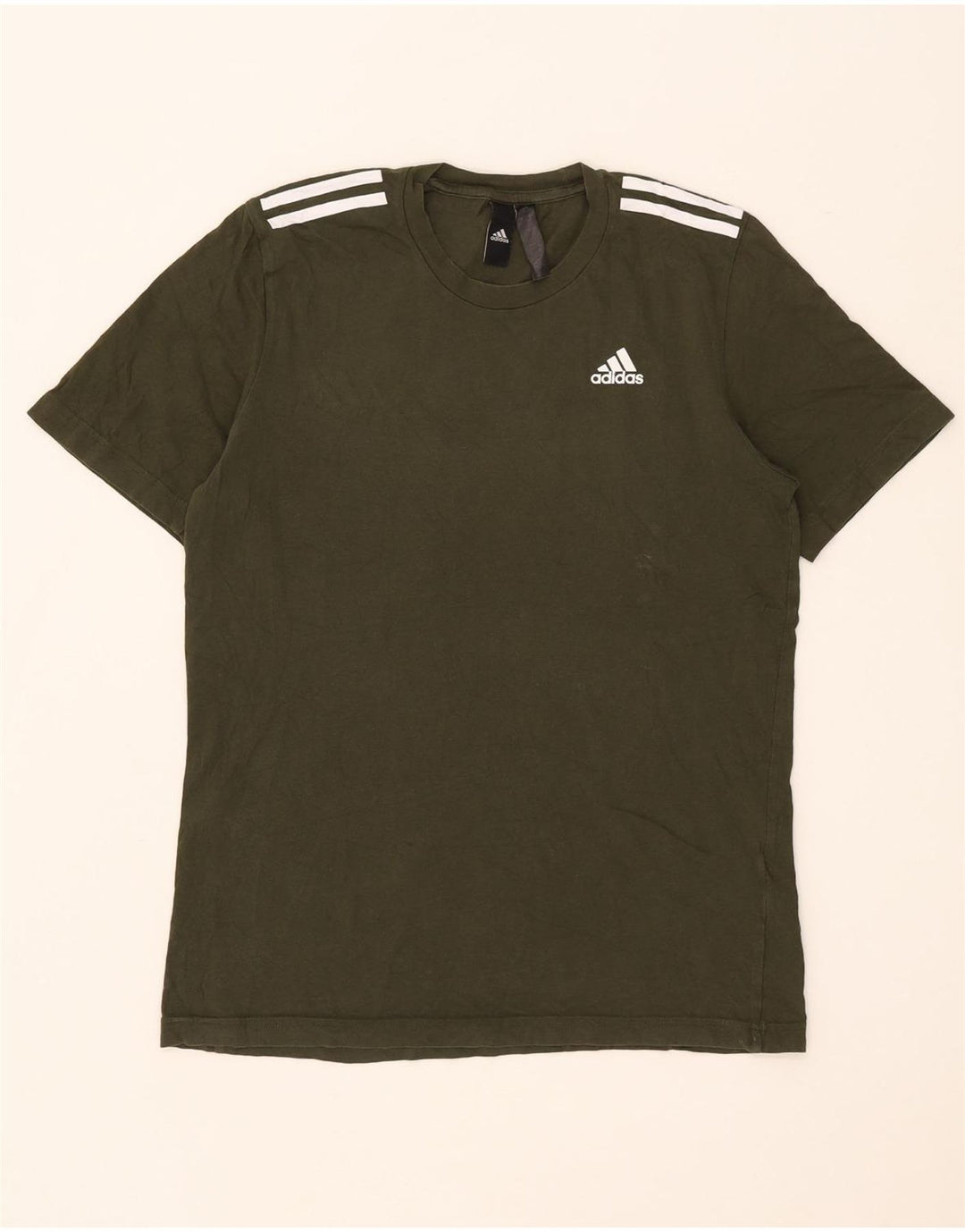 T-shirt da uomo Adidas Top Small in cotone kaki