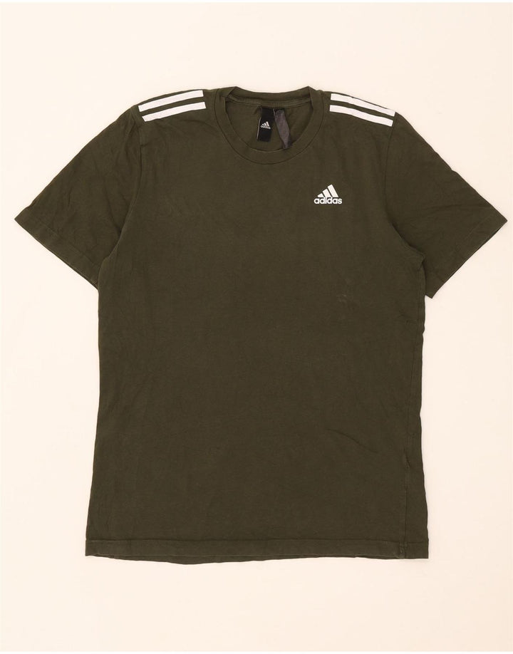 T-shirt da uomo Adidas Top Small in cotone kaki