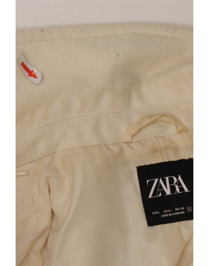 Soprabito da donna Zara UK 16 grande poliestere bianco