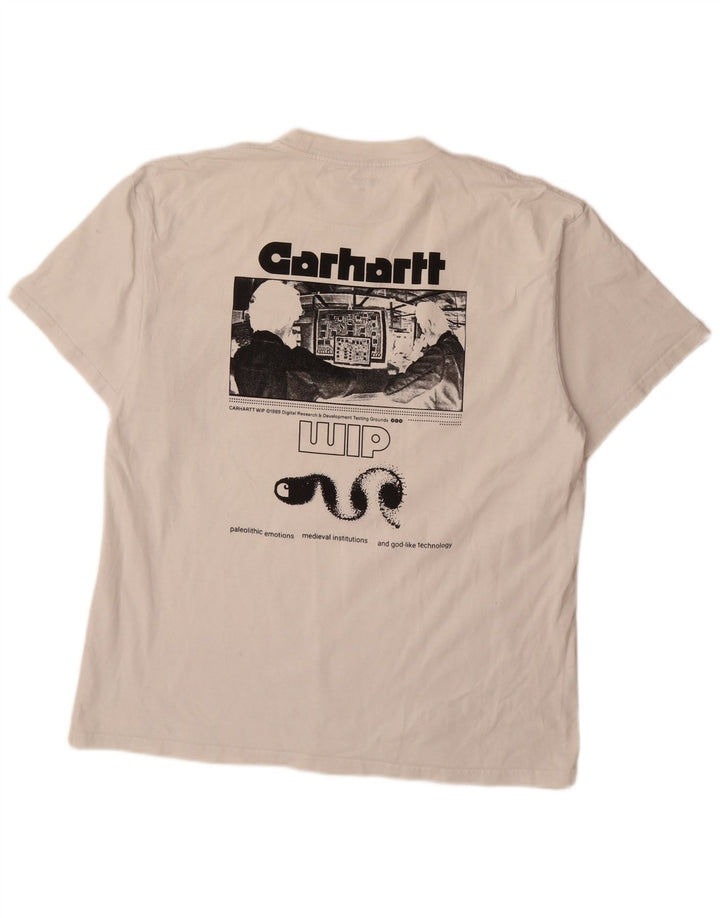 T-shirt grafica da uomo Carhartt Top XL in cotone bianco