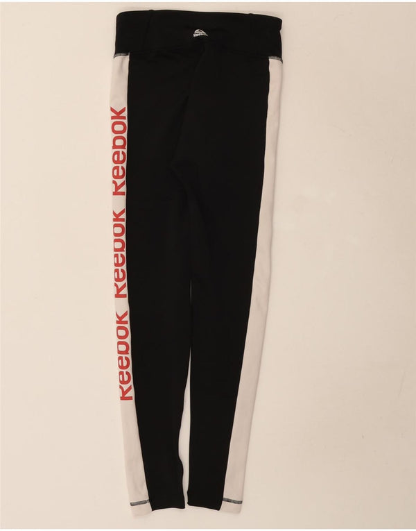 Leggings grafici da donna Reebok UK 8/10 Small Black Colourblock
