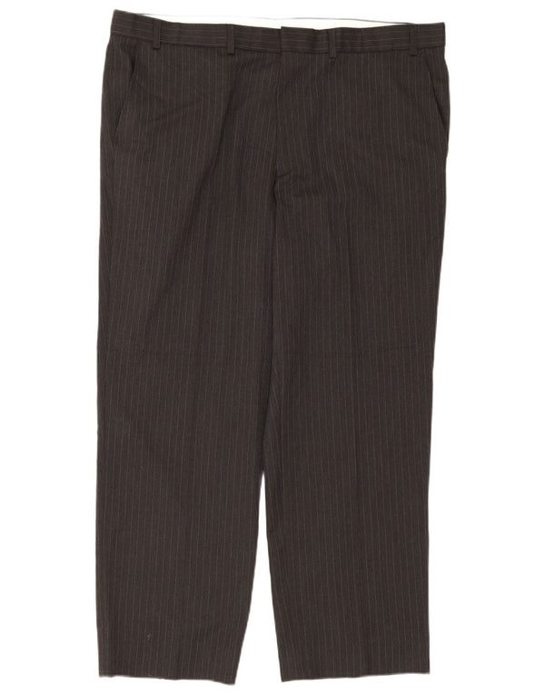 Pantaloni chino dritti da uomo Marks & Spencer W40 L29 gessato grigio