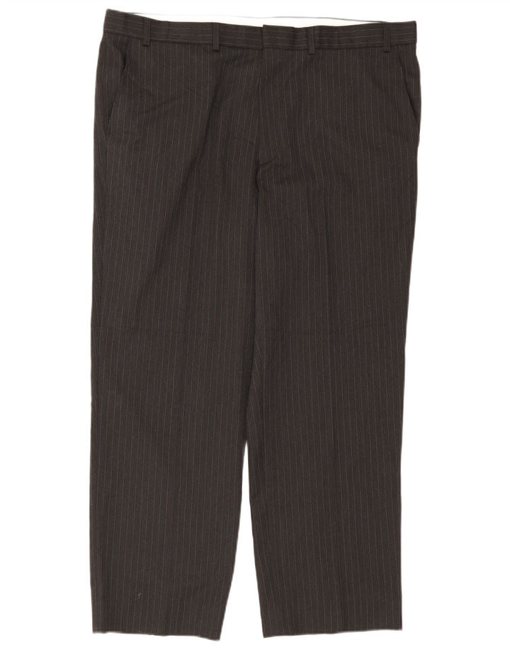 Pantaloni chino dritti da uomo Marks & Spencer W40 L29 gessato grigio