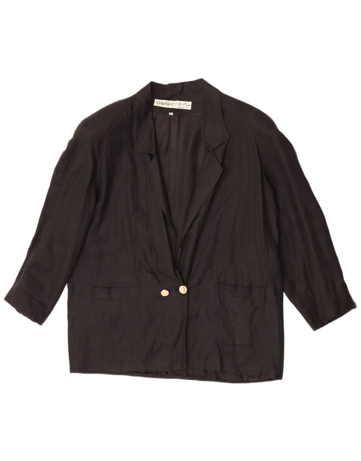 Giacca blazer oversize doppio petto da donna Swish UK 14 media nera