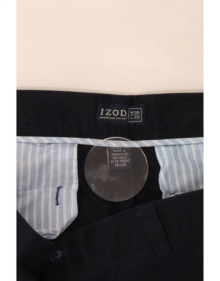 Pantaloni chino dritti da uomo IZOD W36 L29 cotone blu navy