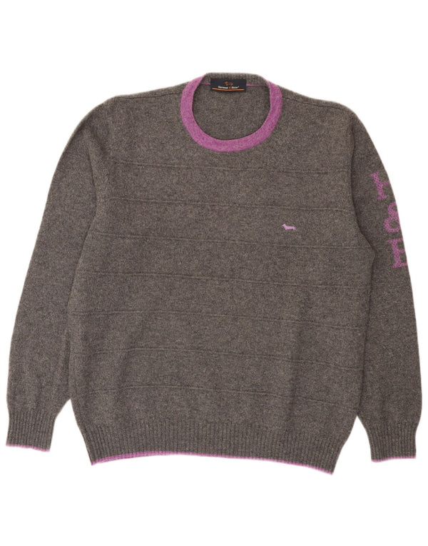 Maglione maglione girocollo da donna Harmont & Blaine UK 20 2XL Blocco colore grigio