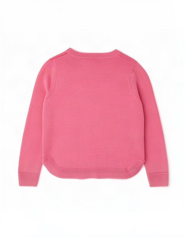 Maglione maglione con scollo a V da donna Marks & Spencer UK 14 grande cotone rosa