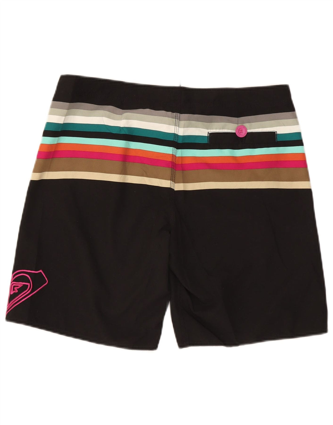 Pantaloncini da bagno grafici da uomo Roxy a righe medie nere