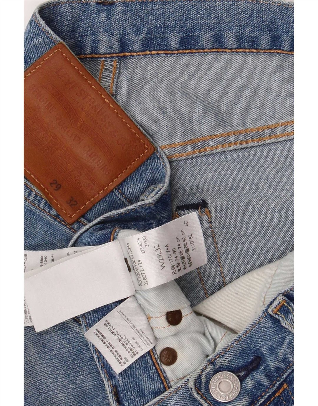 Levi's Uomo 501 Jeans dritti W29 L32 Cotone Blu
