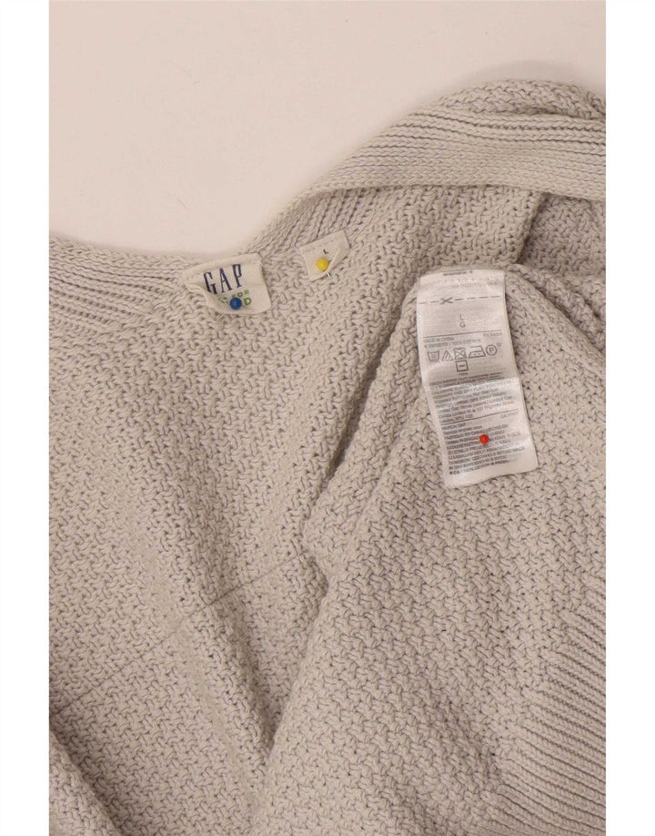 Maglione cardigan oversize da donna Gap UK 16 grande cotone grigio