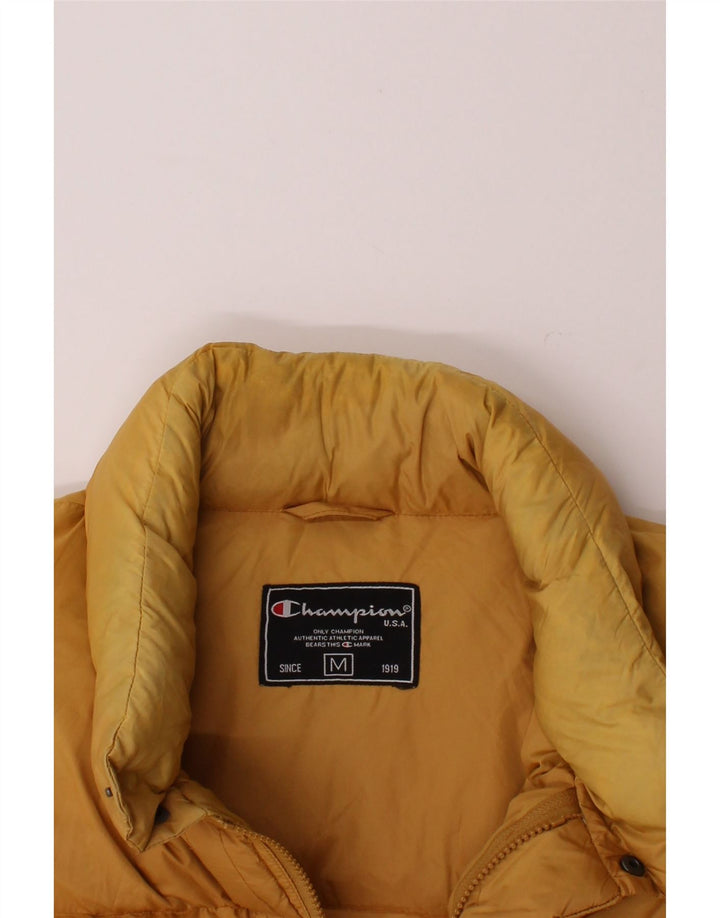 CHAMPION Mens Oversized Padded Jacket UK 38 Medium Yellow Vintage Champion and Second-Hand Champion from Messina Hembry 