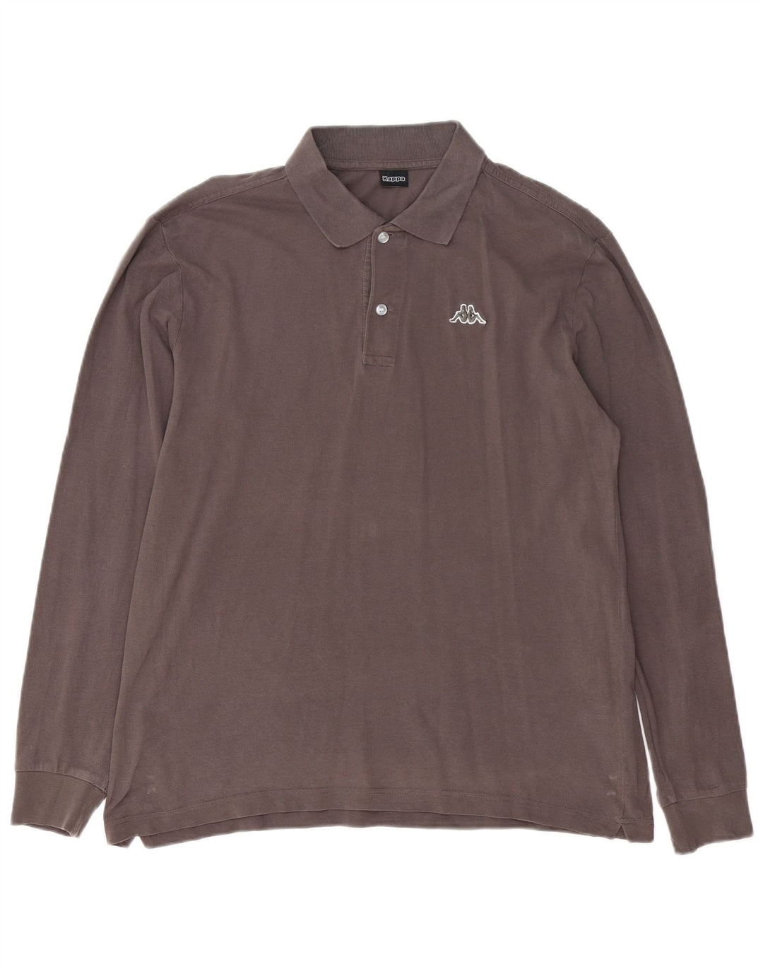 Polo Kappa Uomo Manica Lunga Large in Cotone Grigio