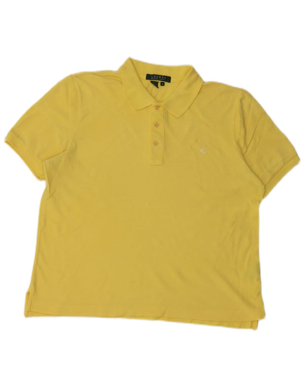 Polo corta da donna RALPH LAUREN UK 14 cotone giallo medio