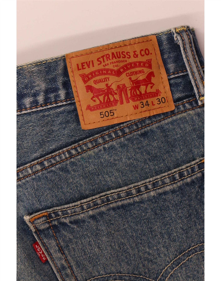 Levi's Uomo 505 Jeans dritti W34 L30 Cotone Blu