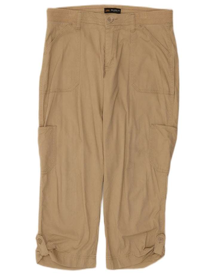 Pantaloni cargo Capri da donna a vita media Lee US 10 Large W32 L22 Beige