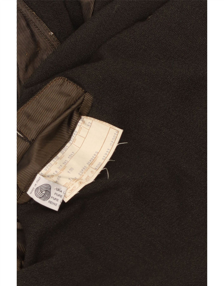 Soprabito vintage da uomo IT 52 XL Lana vergine a spina di pesce kaki