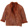 Giacca in shearling oversize da donna vintage EU 42 grande marrone