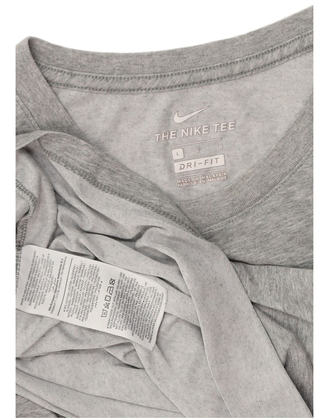T-shirt Nike Dri Fit da uomo, grande, in cotone chiazzato grigio