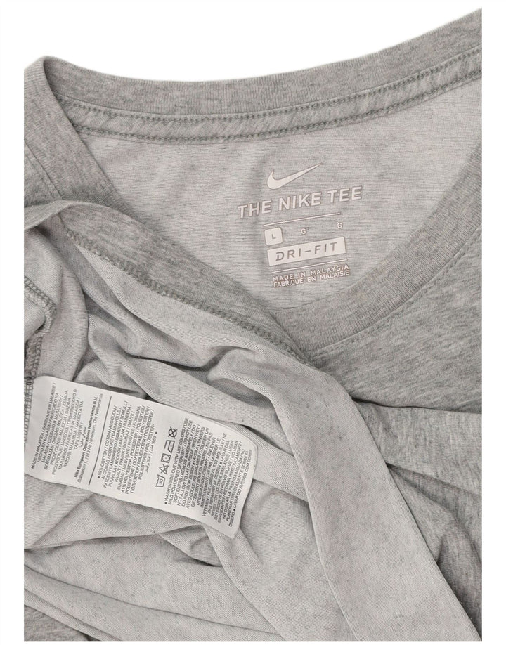 T-shirt Nike Dri Fit da uomo, grande, in cotone chiazzato grigio