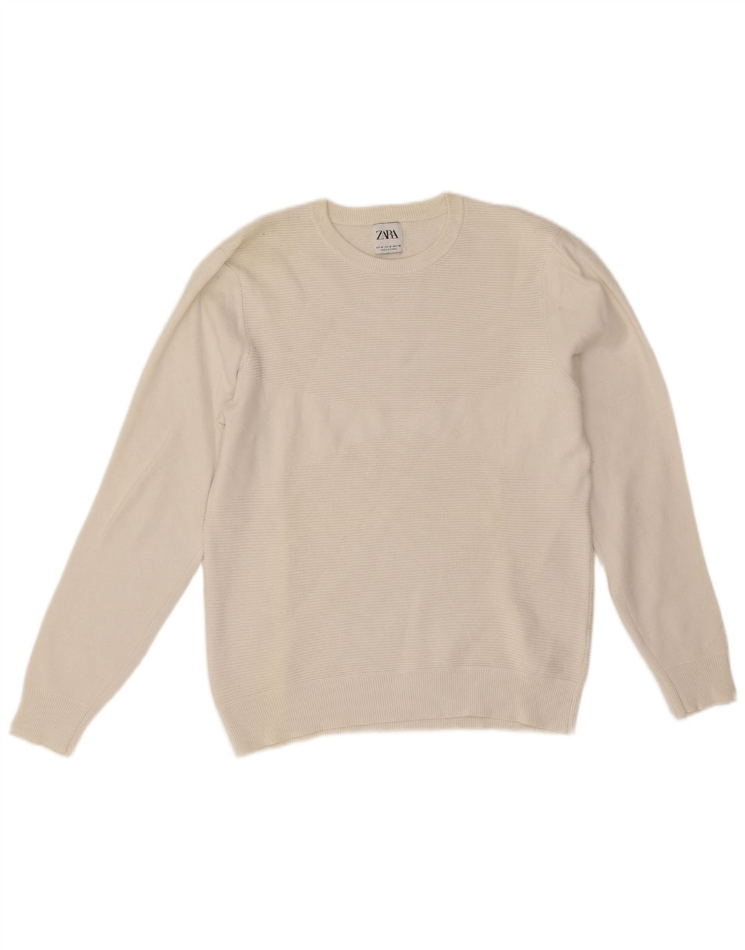Maglione maglione girocollo da uomo Zara in cotone bianco medio