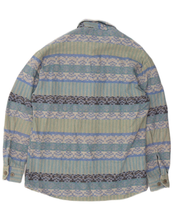 Jean chatel Camicia da uomo overshirt taglia 37/38 piccola geometrica multicolore