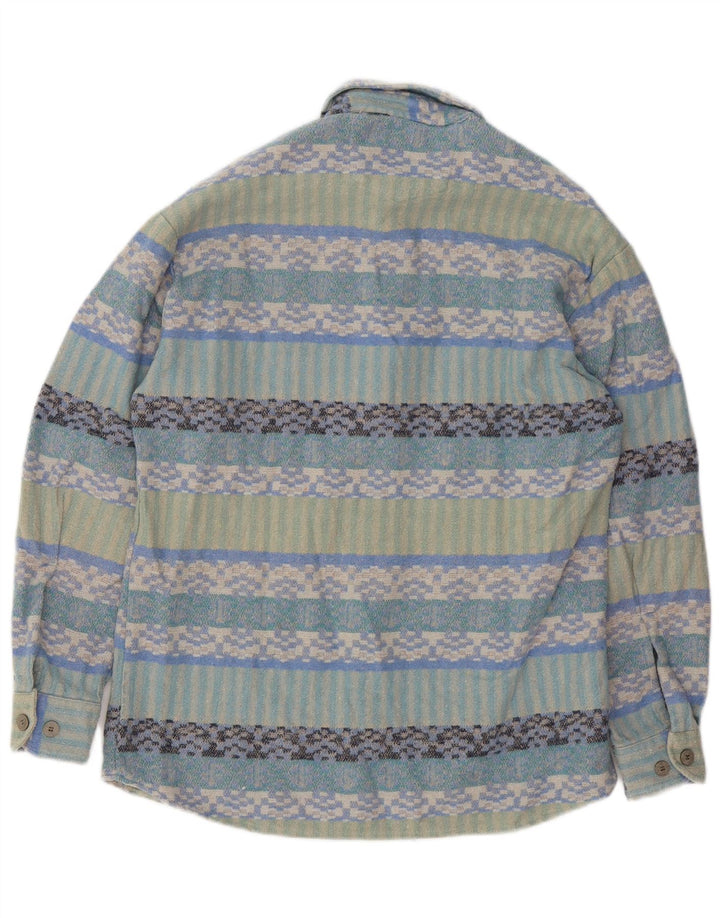 Jean chatel Camicia da uomo overshirt taglia 37/38 piccola geometrica multicolore