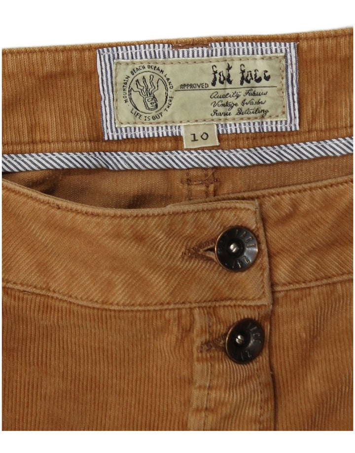 Gonna in velluto a coste da donna FAT FACE UK 10 piccola W30 cotone beige