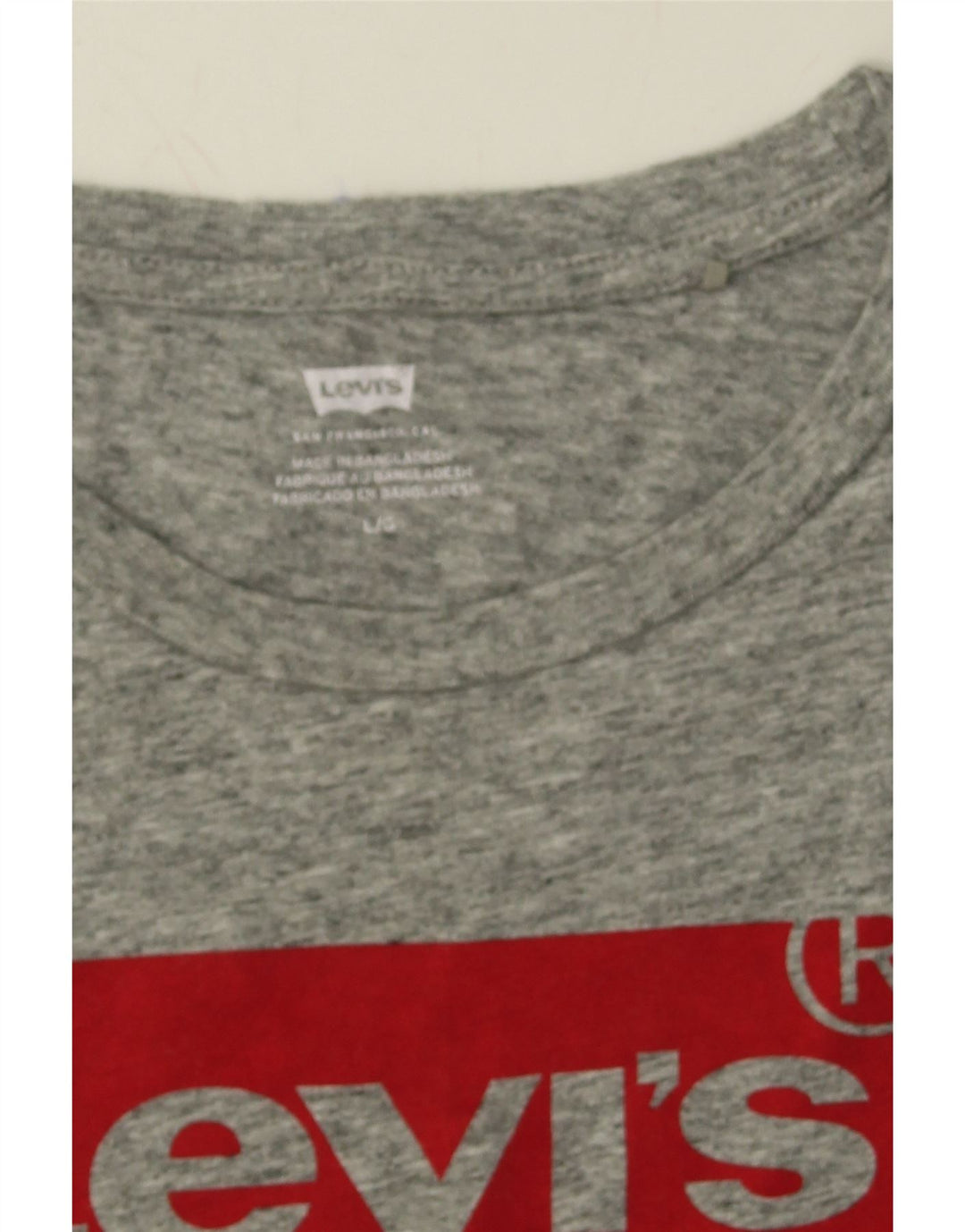 LEVI'S Womens Graphic T-Shirt Top UK 16 Large Grey Cotton Vintage Levi's and Second-Hand Levi's from Messina Hembry 