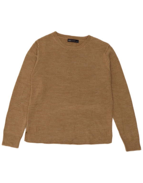 Maglione maglione con scollo a barca da donna Marks & Spencer UK 12 Acrilico beige medio