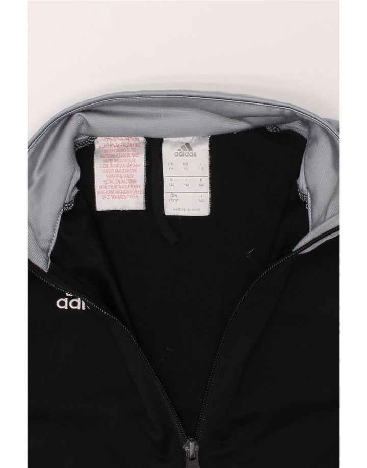 ADIDAS Boys Graphic Tracksuit Top Jacket 9-10 Years Medium Black Vintage Adidas and Second-Hand Adidas from Messina Hembry 