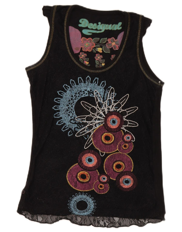Canotta da donna Desigual UK 12 cotone geometrico nero medio