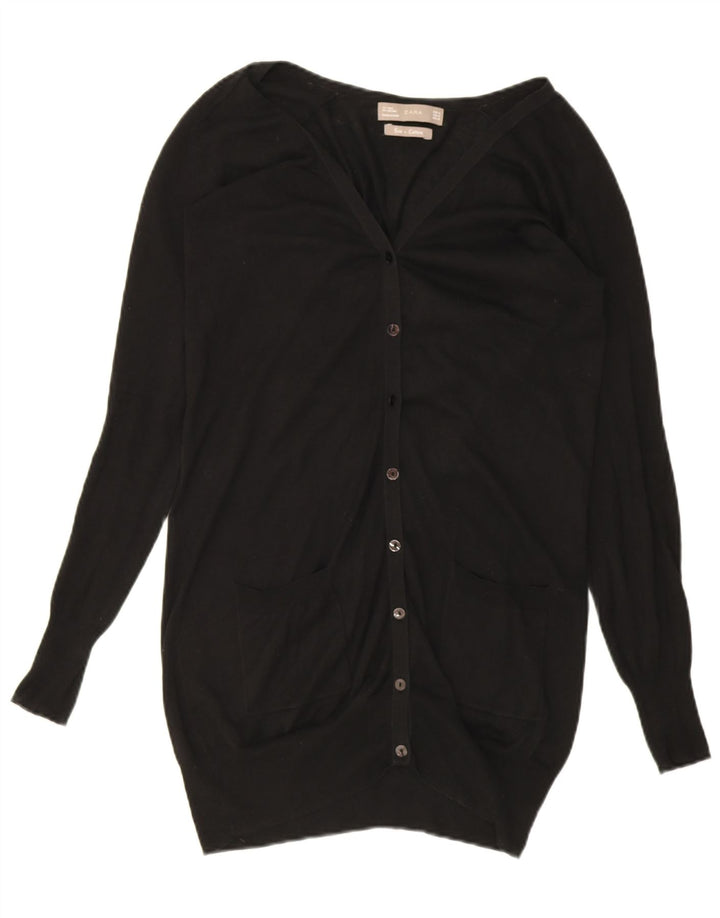 Maglione cardigan lungo da donna Zara UK 14 seta nera media