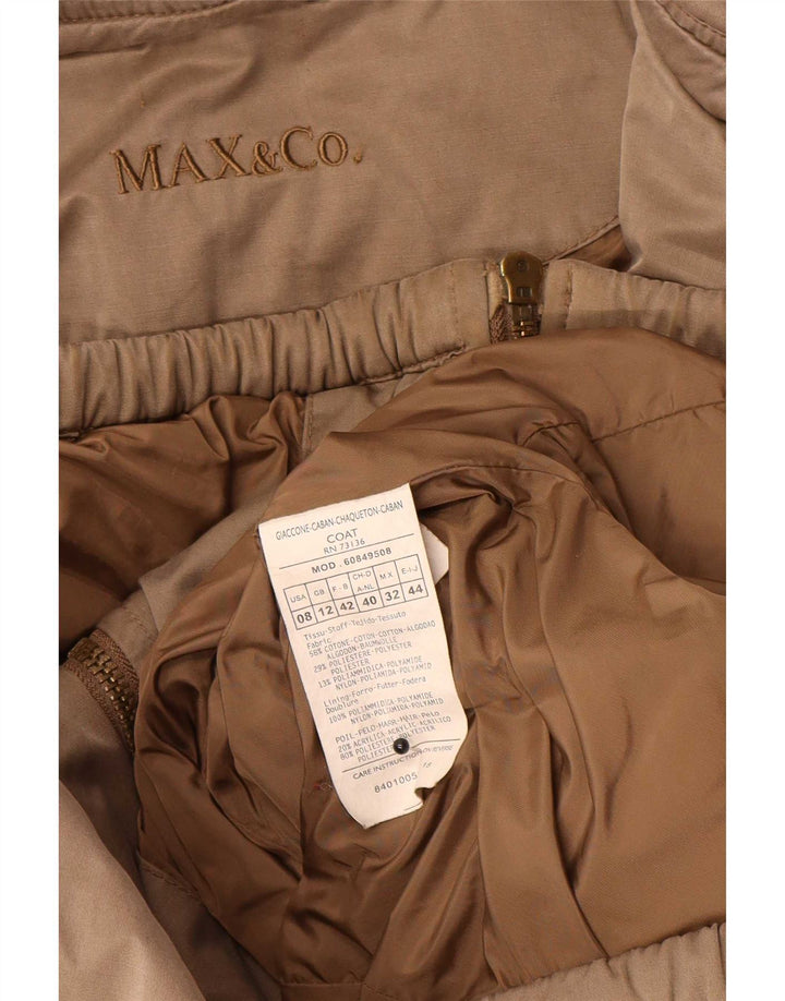 Cappotto imbottito con cappuccio da donna Max & Co. UK 12 Cotone marrone medio